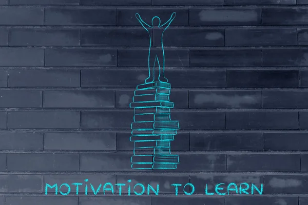 Motivation to learn, education and school achievements illustration — Stock Photo, Image