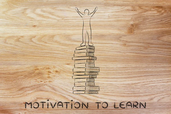 Motivation to learn, education and school achievements illustration — Stock Photo, Image