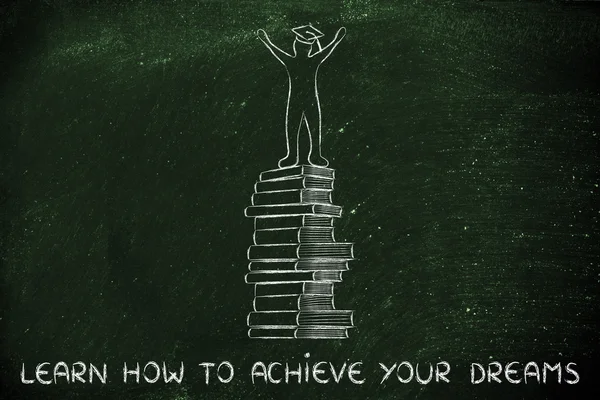 Uppnå dina drömmar genom utbildning illustration — Stockfoto