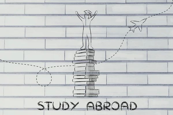 Utbildning: studera utomlands — Stockfoto