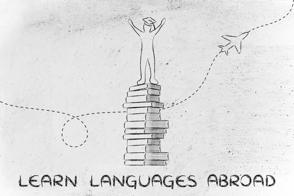 Вивчити іноземні мови за кордоном — стокове фото