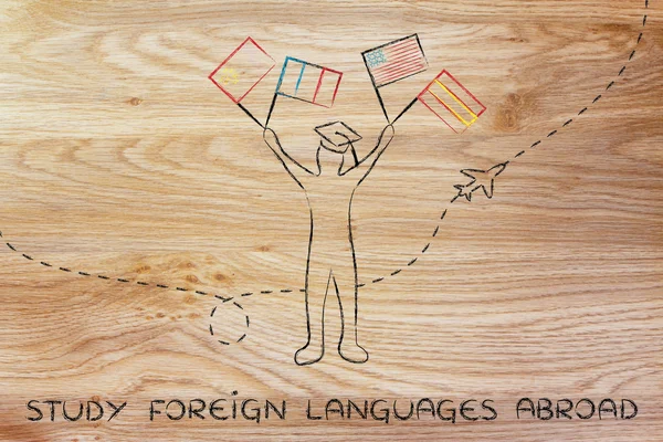 Studium cizích jazyků v zahraničí — Stock fotografie