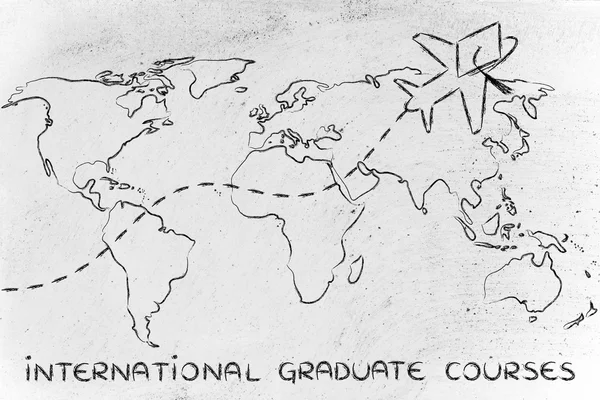 Begreppet internationell forskarutbildningskurser — Stockfoto