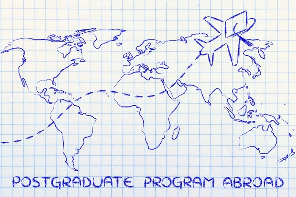 Koncept postgraduální programy v zahraničí — Stock fotografie