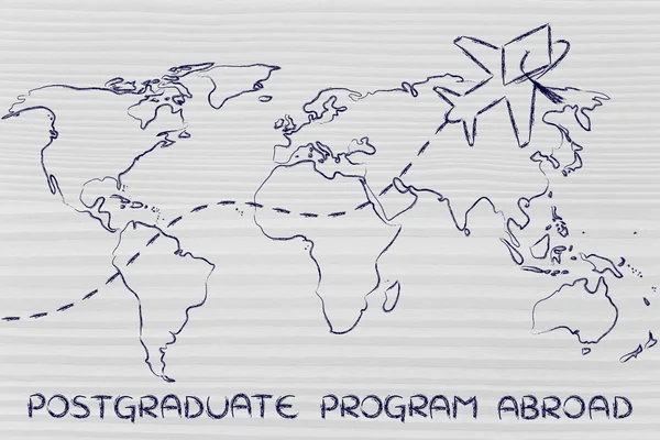 Koncept postgraduální programy v zahraničí — Stock fotografie