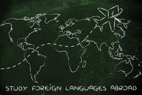 Studera språk utomlands koncept — Stockfoto