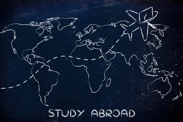 Concept of study abroad — Stock Photo, Image