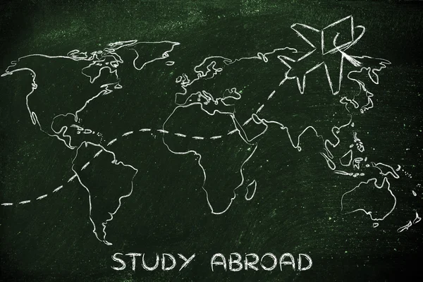 Koncepce studia v zahraničí — Stock fotografie