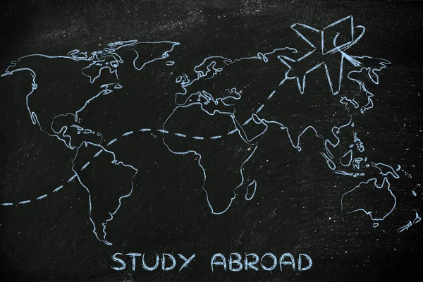 Koncepce studia v zahraničí — Stock fotografie