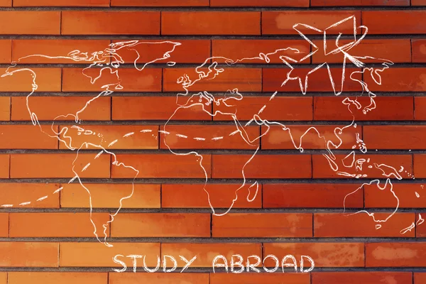 Begreppet studera utomlands — Stockfoto