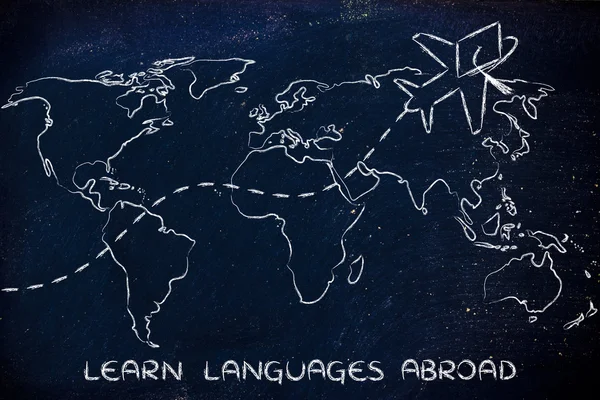 Concept of learn languages abroad — Stock Photo, Image