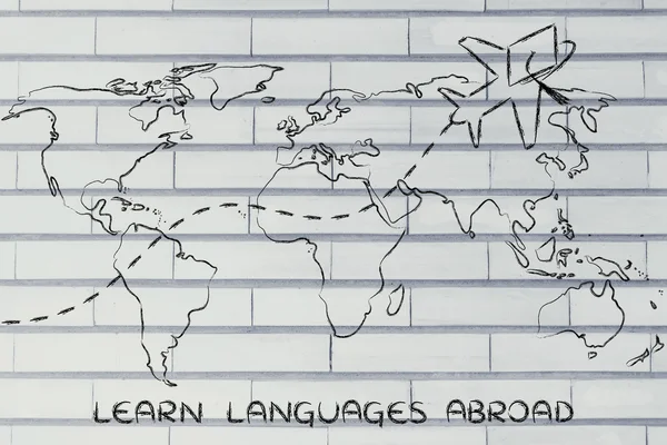 Concepto de aprender idiomas en el extranjero — Foto de Stock