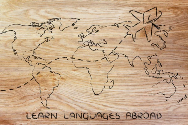Konzept des Sprachenlernens im Ausland — Stockfoto
