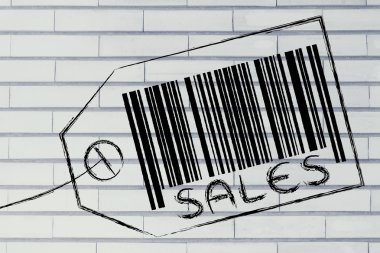Ürün fiyat etiketi çubuğunda satış kodu