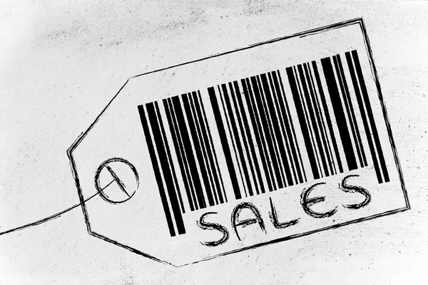 销售条码标签上标明产品价格 — 图库照片