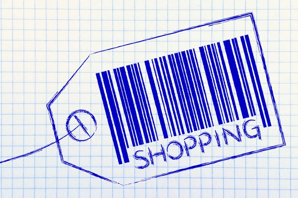 Shopping-Code-Bar auf dem Produktpreisschild — Stockfoto