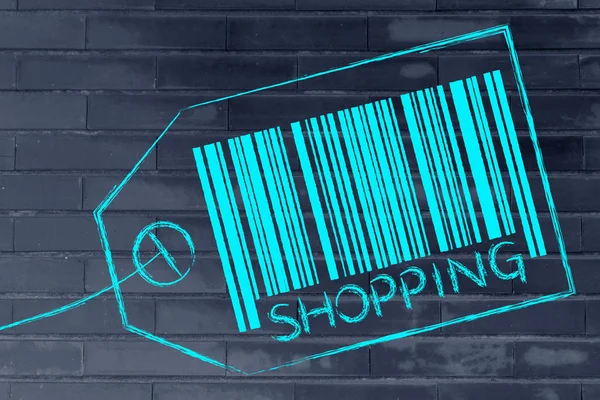 Shopping-Code-Bar auf dem Produktpreisschild — Stockfoto