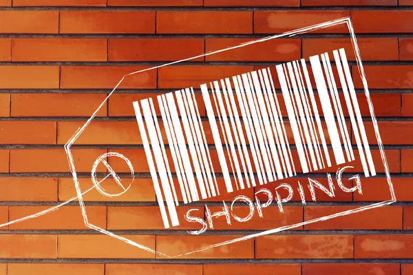 Shopping-Code-Bar auf dem Produktpreisschild — Stockfoto