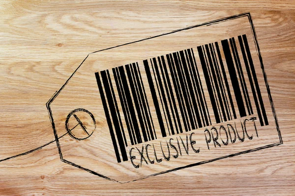 Эксклюзивная строка кода продукта на ценнике продукта — стоковое фото
