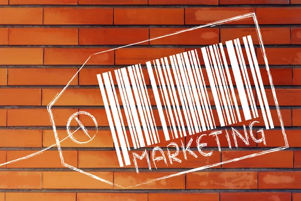 Marketing code bar on product price tag — Stock Photo, Image