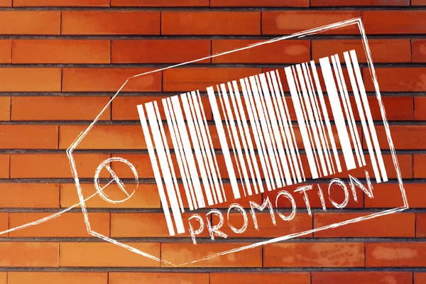 Promosyon kodu bar üzerinde ürün fiyat etiketi — Stok fotoğraf