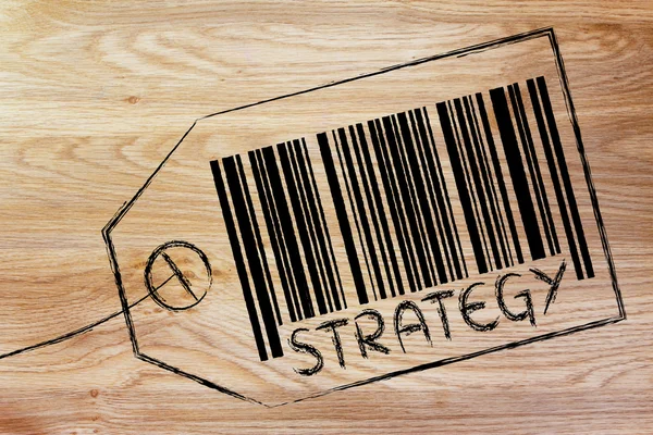 Sales Strategy code bar on product price tag — Stock Photo, Image