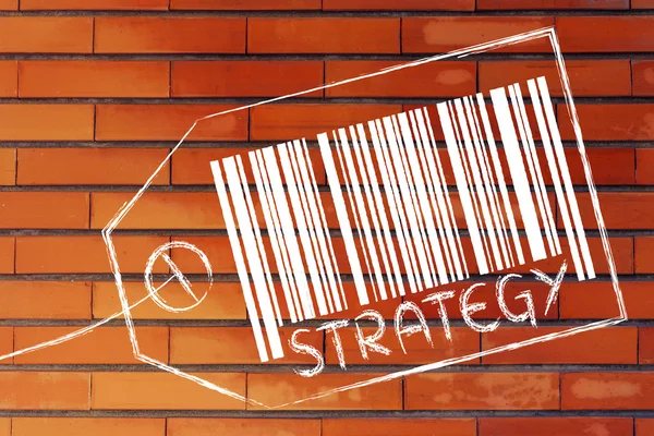 Barra de código de estratégia de vendas no preço do produto — Fotografia de Stock