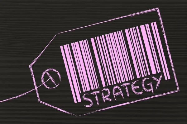 Sales Strategy code bar on product price tag — Stock Photo, Image