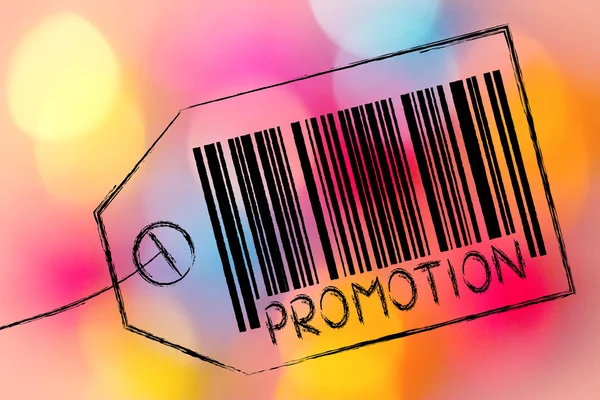 Barre de code promotionnel sur le prix du produit — Photo