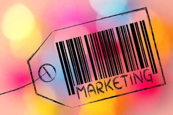 Código de comercialización barra en el precio del producto etiqueta — Foto de Stock