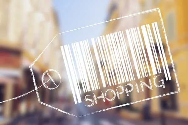 Ürün fiyat etiketi çubuğunda kod alışveriş — Stok fotoğraf