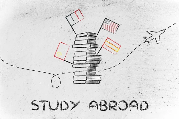 Conceito de estudar no estrangeiro — Fotografia de Stock