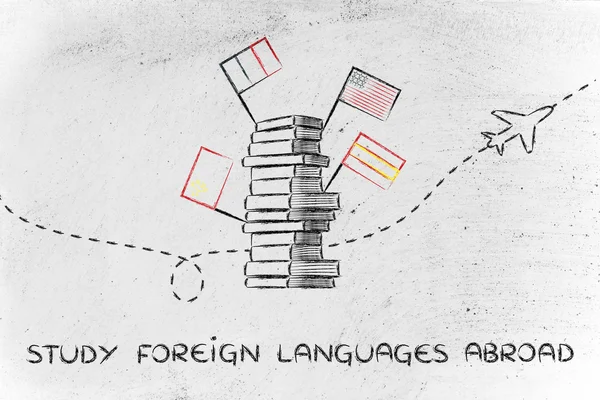 Yabancı dil eğitimi kavramı — Stok fotoğraf