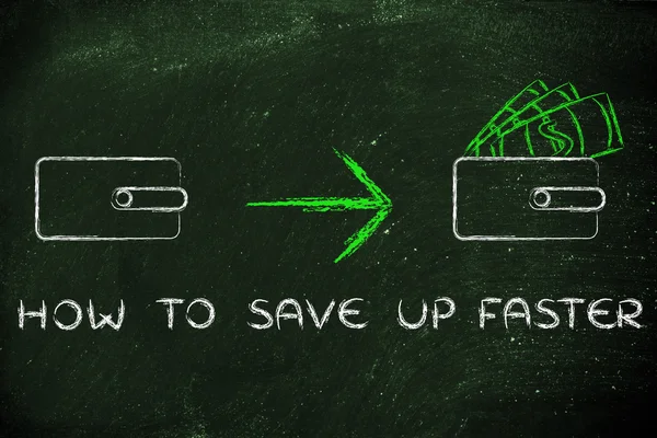 How to save up faster money concept — Stock Photo, Image