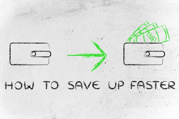 How to save up faster money concept — Stock Photo, Image