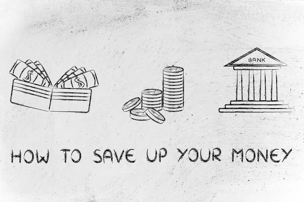 Concepto de aprender a ahorrar dinero — Foto de Stock