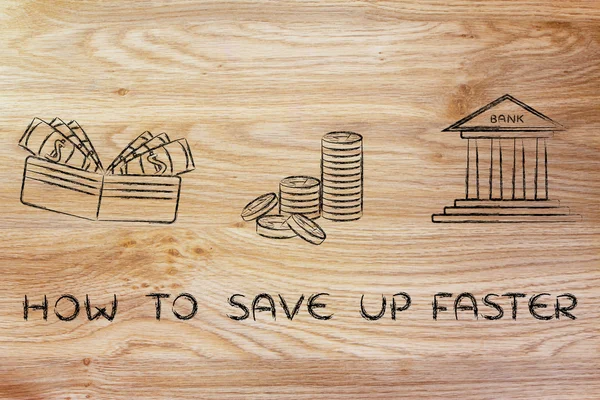 Concetto di imparare a risparmiare denaro più velocemente — Foto Stock