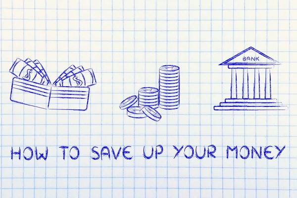 Concept of learning how to save up money — Stock Photo, Image