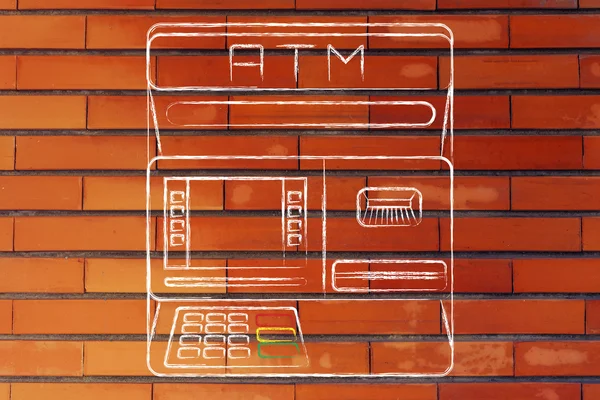 Automatic teller machine illustration — Stock Photo, Image