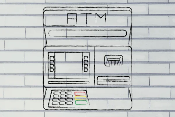 Ilustração automática da máquina do caixa — Fotografia de Stock