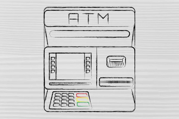 Automatic teller machine illustration — Stock Photo, Image