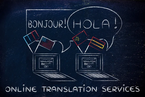 Begreppet online översättningstjänster — Stockfoto