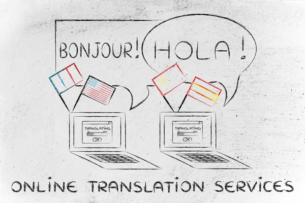 온라인 번역 서비스의 개념 — 스톡 사진