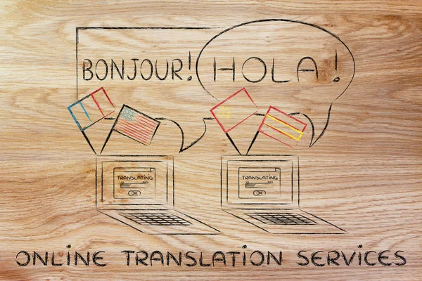 Concetto di servizi di traduzione online — Foto Stock
