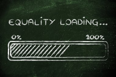 Yükleme, eşitlik ilerleme çubuğu illüstrasyon