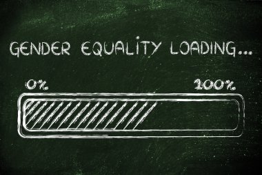 Yükleme, toplumsal cinsiyet eşitliği ilerleme çubuğu illüstrasyon