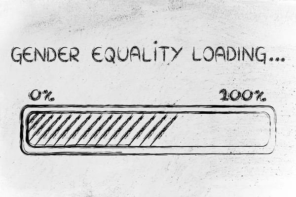 Gender equality loading, progress bar illustration — Stock Photo, Image