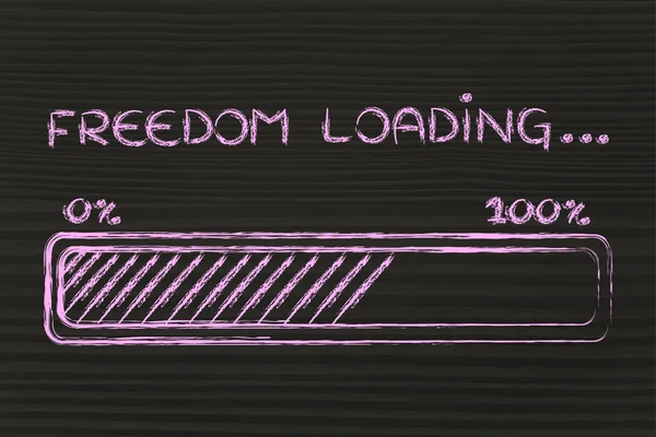 Frihet lastning, progress bar illustration — Stockfoto
