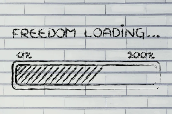 Libertad cargando, Ilustración de barra de progreso — Foto de Stock