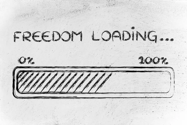 Yükleme, özgürlük ilerleme çubuğu illüstrasyon — Stok fotoğraf
